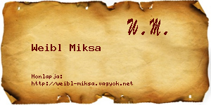 Weibl Miksa névjegykártya